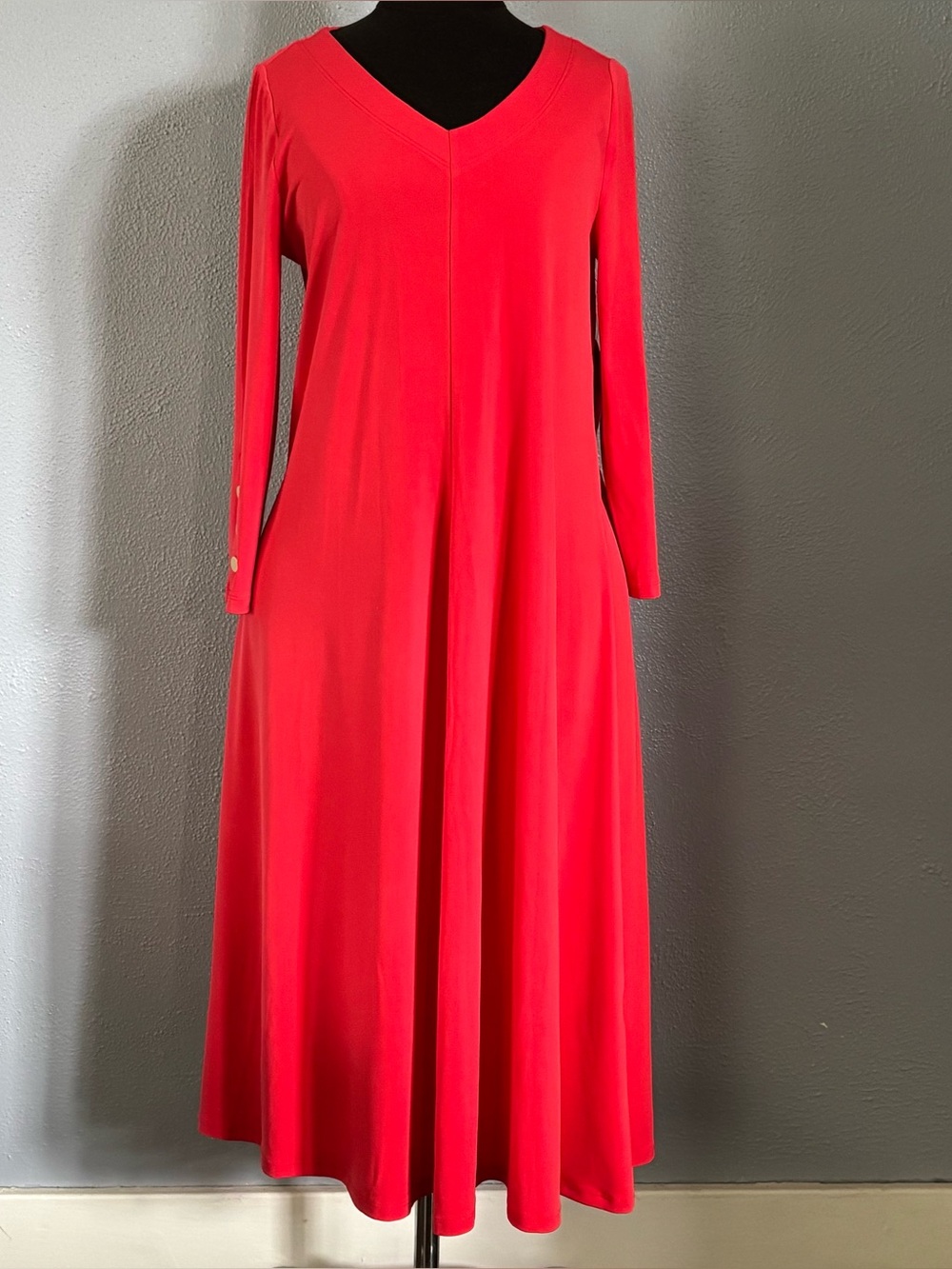 NWT Chicos Orange Red Long Sleeve Dress Womens Size S